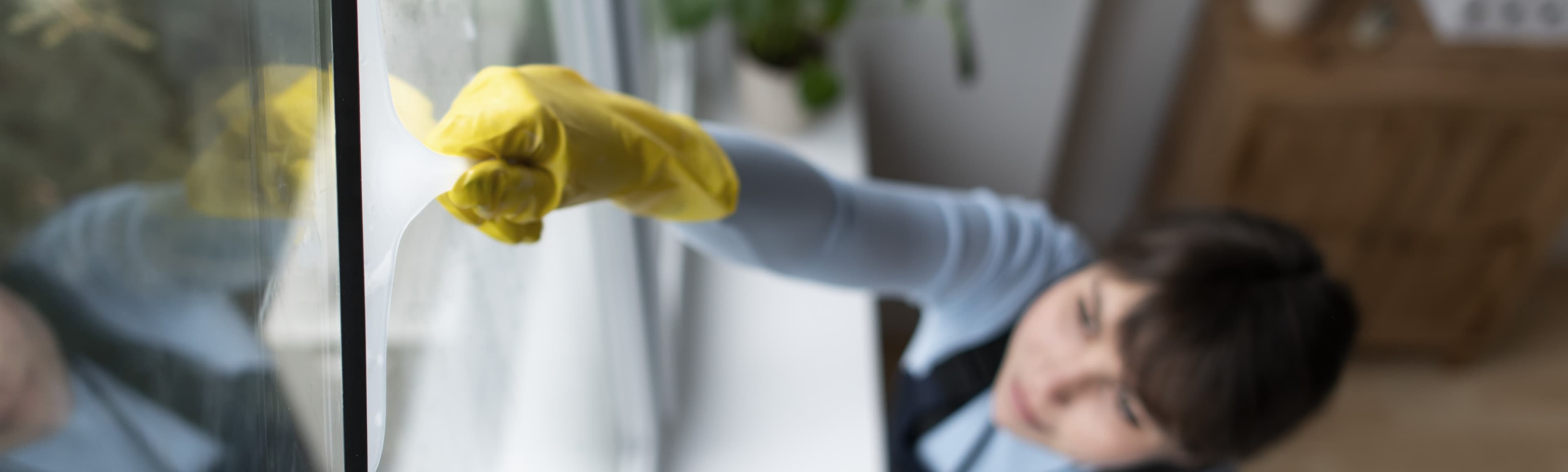 Person taking care office cleaning